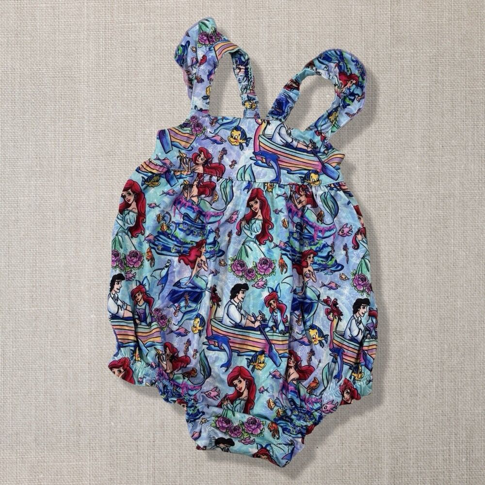 Showstoppers Disney Little Mermaid Bamboo Bubble Romper 2T Ariel